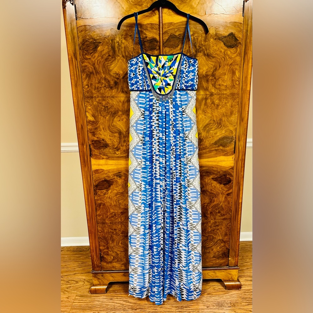 RANNA GiLL Anthropologie Sunburst Mazi Dress Beaded Embroidered Size Medium